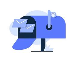 e-mail e messaggistica, e-mail marketing campagna, piatto design icona vettore illustrazione