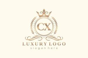 iniziale cx lettera reale lusso logo modello nel vettore arte per ristorante, regalità, boutique, bar, Hotel, araldico, gioielleria, moda e altro vettore illustrazione.