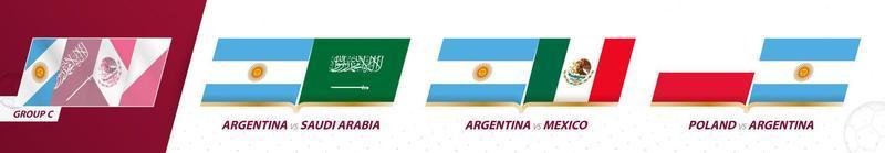 argentina calcio squadra Giochi nel gruppo c di internazionale calcio torneo 2022. vettore