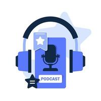 semplice Podcast logo progettare, mescolare Audio trasmissione vettore illustrazione