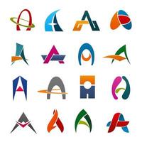 alfabeto lettera un' icona per attività commerciale identità font vettore