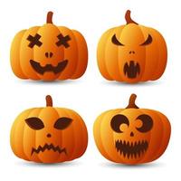 Halloween zucca viso collezione, vettore illustrazione