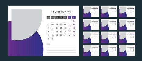 calendario da tavolo design 2023 vettore