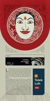 telek luh indonesiano tradizionale maschera biglietto Festival handrawn illustrazione design ispirazione vettore