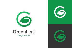 astratto iniziale lettera g con foglia logo, verde crescere foglia logo icona, astratto logotipo design elemento per il tuo marca vettore