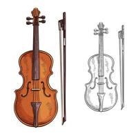 violino e arco vettore manifesto