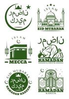Ramadan kareem, eid mubarak saluto carta design vettore