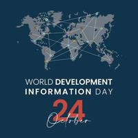 mondo sviluppo informazione giorno tema, come un' striscione, manifesto o modello. vettore