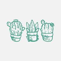 cactus scarabocchio impostato vettore illustrazione