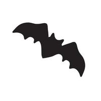 pipistrello silhouette con Aperto Ali. uno di il simboli di il Halloween vacanza su un' nero sfondo. vettore