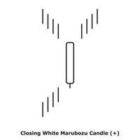 chiusura bianca marubozù candela - bianca e nero - il giro vettore