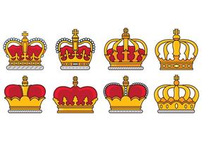 Set di icone della corona britannica vettore