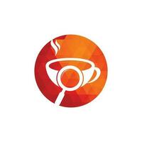 ricerca caffè logo modello design vettore. caffè ingrandimento bicchiere logo modello vettore. vettore