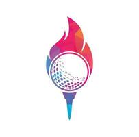 golf fuoco logo modello design vettore. fuoco e golf palla logo design icona. vettore