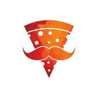 Pizza baffi logo design modello. Sig Pizza logo design concetto vettore icona.