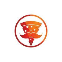 Pizza baffi logo design modello. Sig Pizza logo design concetto vettore icona.