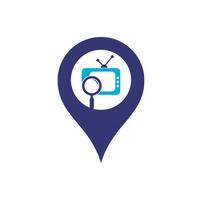 trova canale GPS forma concetto logo modello design vettore. tv canale ricerca logo vettore icona