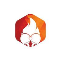 fuoco e ping pong logo icona design modello. tavolo tennis, ping pong vettore icona.