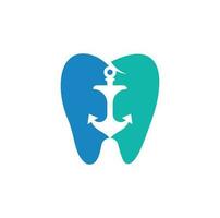 ancora dentale dente dentista logo icona design modello. ancora dentale logo design modello ispirazione vettore