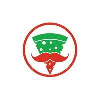 Pizza baffi logo design modello. Sig Pizza logo design concetto vettore icona.