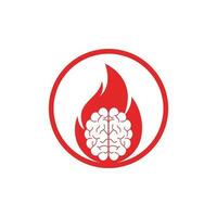 fuoco cervello vettore logo design.