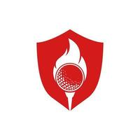 golf fuoco logo modello design vettore. fuoco e golf palla logo design icona. vettore