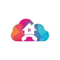 Casa chiamata nube forma concetto logo design modello. telefono Casa logo design vettore. vettore