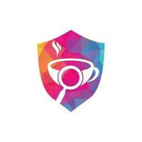 ricerca caffè logo modello design vettore. caffè ingrandimento bicchiere logo modello vettore. vettore