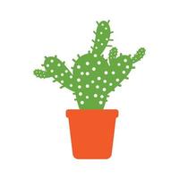 cactus nel vaso di fiori logo vettore illustrazione