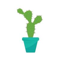 cactus nel vaso di fiori logo vettore illustrazione