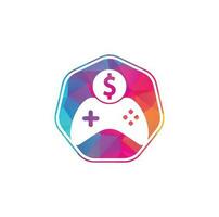 i soldi gioco logo. telecomando da gioco i soldi gioco in linea creativo logo design vettore