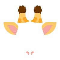 giraffa corno orecchio colore su un' bianca sfondo. vettore illustrazione