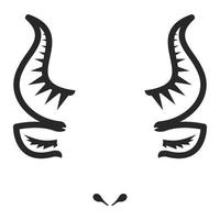 Toro corno orecchio icona su un' bianca sfondo. vettore illustrazione