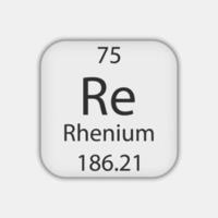simbolo del renio. elemento chimico della tavola periodica. illustrazione vettoriale. vettore