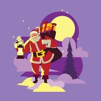 Santa Claus consegna Natale i regali vettore