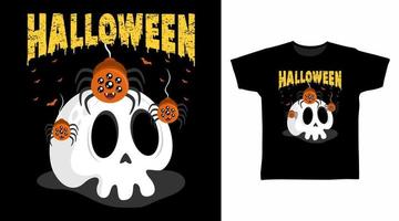 Halloween scheletro t camicia design vettore