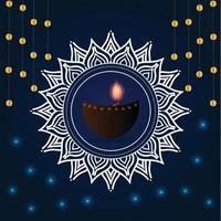 contento Diwali arte design modello vettore