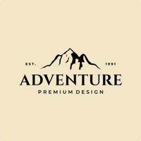 montagna illustrazione, all'aperto avventura logo design vettore illustrazione