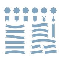 impostato di pastello blu nastro bandiera vettore illustrazione