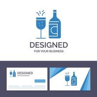 creativo attività commerciale carta e logo modello bicchiere bottiglia Pasqua bevanda vettore illustrazione