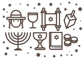 Icone gratis di Shabbat Vcetor vettore