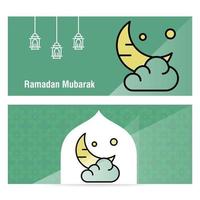 Ramadan kareem concetto bandiera con islamico modelli vettore