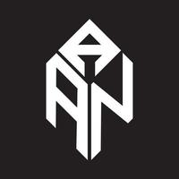 aan lettera logo design su nero sfondo. aan creativo iniziali lettera logo concetto. aan lettera design. vettore