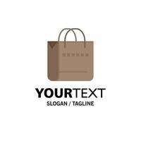 Borsa borsetta shopping negozio attività commerciale logo modello piatto colore vettore