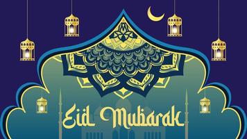 eid mubarak banner vettore