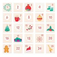 Natale Avvento calendario. vettore illustrazione