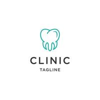 dentale clinica logo con linea arte stile design modello piatto vettore