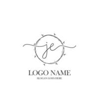 iniziale je bellezza monogramma e elegante logo disegno, grafia logo di iniziale firma, nozze, moda, floreale e botanico con creativo modello. vettore