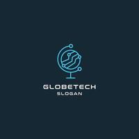 globo Tech logo icona piatto design modello vettore