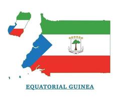 equatoriale Guinea nazionale bandiera carta geografica disegno, illustrazione di Guinea equatoriale nazione bandiera dentro il carta geografica vettore